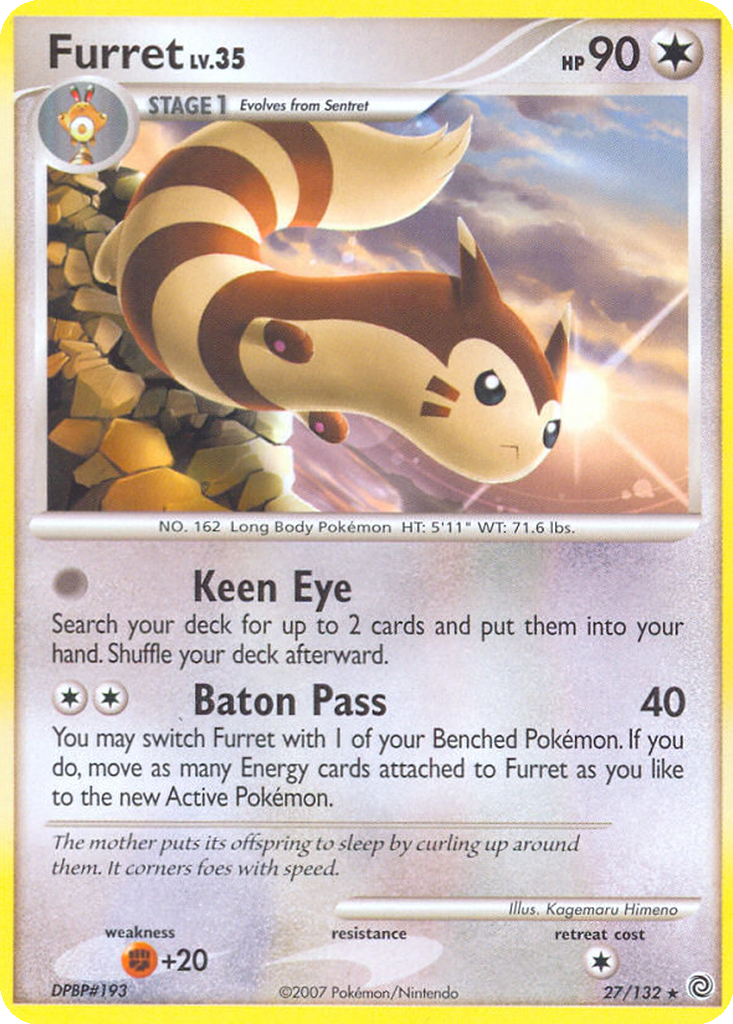 shiny furret pokemon card TCG - Journey Together NM sv9-168 Rare Retreat cost Furret Cards | Dex -