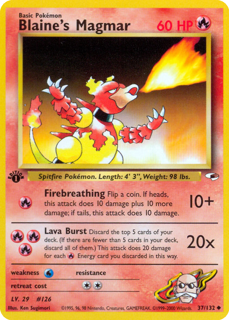 magmar 1995 pokemon card Spanish TCG 1st Edition #36/102 Non-Holo Base Set If tails Nintendo Pokemon Celebrations Classic Collection