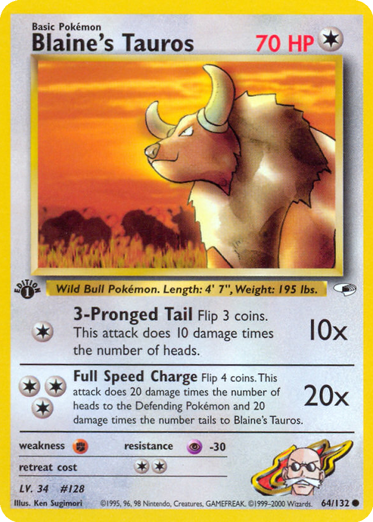 1995 tauros pokemon card value Blaine's Tauros | Dex