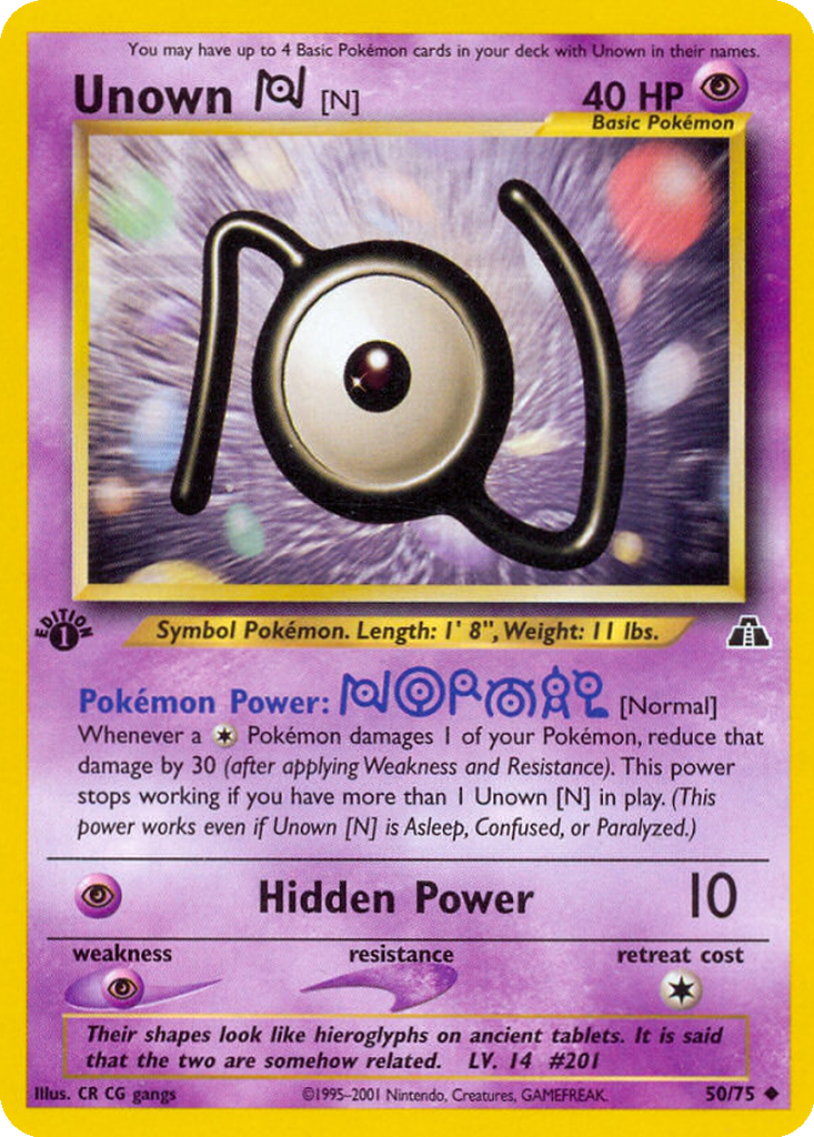 1995 unown pokemon card value Unown E - Neo Discovery - 67/75 - singles