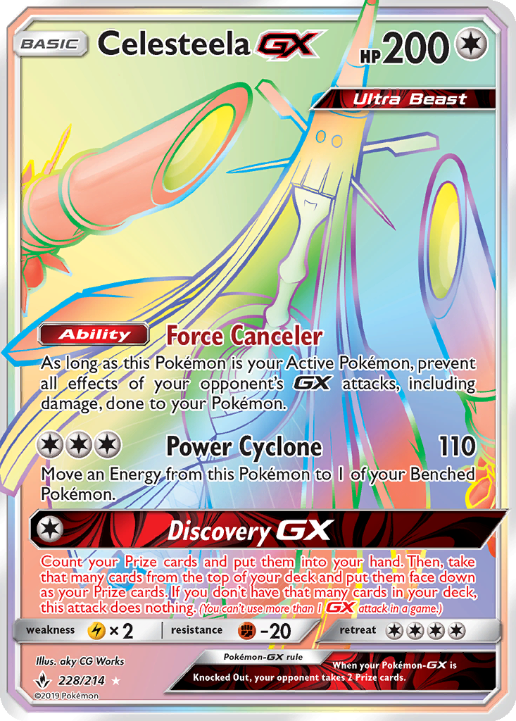 celesteela pokemon card Celesteela GX 208/214 Unbroken Bonds NM Ultra Rare Full Art Pokemon Card