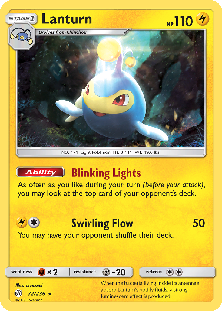 lanturn pokemon card value your opponent flips a coin Lanturn - 19/92 (Reverse Foil)