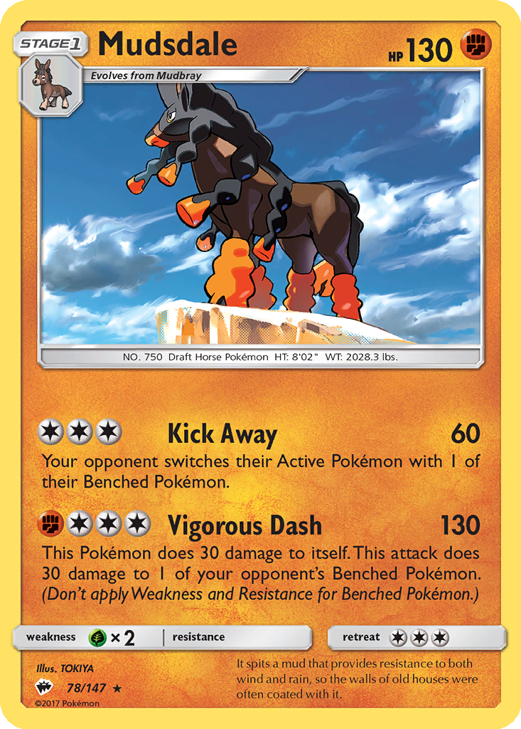 mudsdale pokemon card value  175/162 Evolves from Mudbray Type Mudsdale Full Art Holo 3S