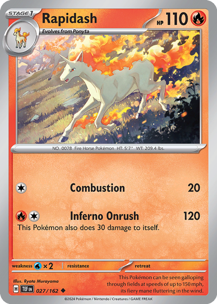 pokemon card rapidash ex Special Art Rare  Mega Rising (B1) #274  Pokmon TCG Pocket Evolves from Ponyta Type Pokemon Shining Fates Shiny Rare