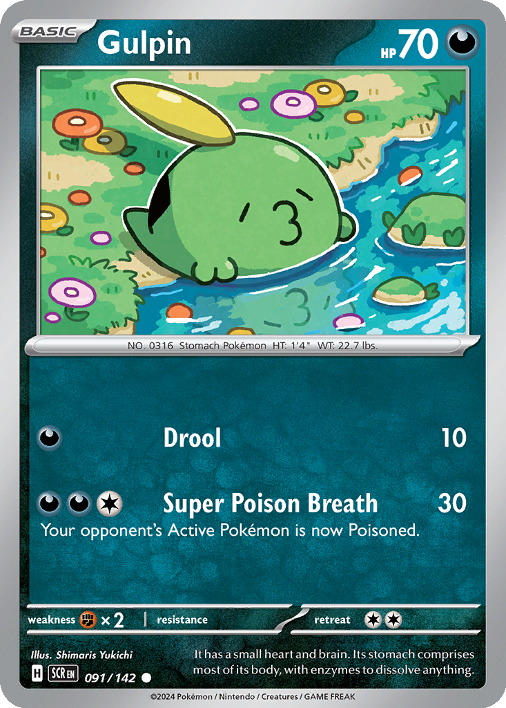 gulpin pokemon card full art Gulpin 154/142 Sv07: Stellar Crown Holo for sale online