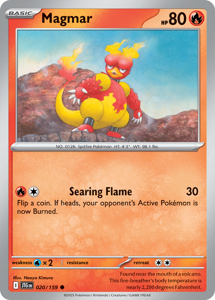 rare magmar pokemon card | HSTriumphant 009/091 / Common Card Type / HP / Stage Magmar Blue Back Pokemon Card