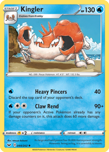 Kingler Cards | Dex - for TCG Collectors