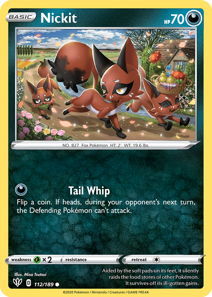 nickit pokemon card price tcg 104/203 Colorless Tail Whap (30) Weakness Grass 2 Retreat Cost Pokmon TCG Nickit Shining
