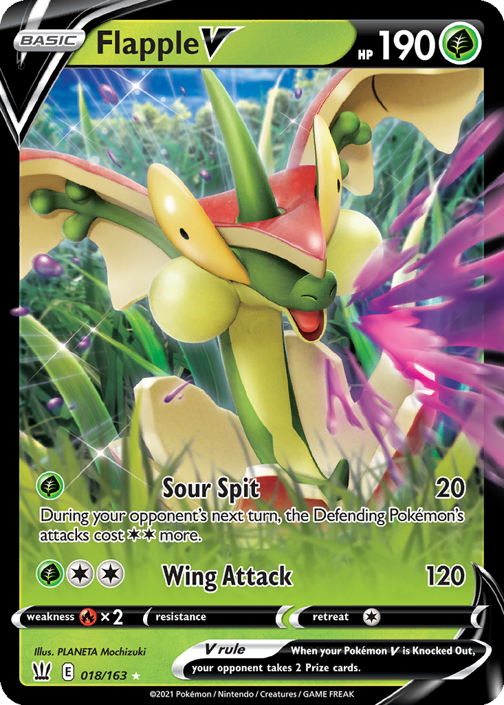shiny flapple pokemon card Error of or fake? I got this from a reputable gaming store in Australia. : r/PokemonTCG Fire Corrosive Acid (70) Your opponents Active Pokmon is now Burned Flapple VMAX Rainbow Shiny Holographic