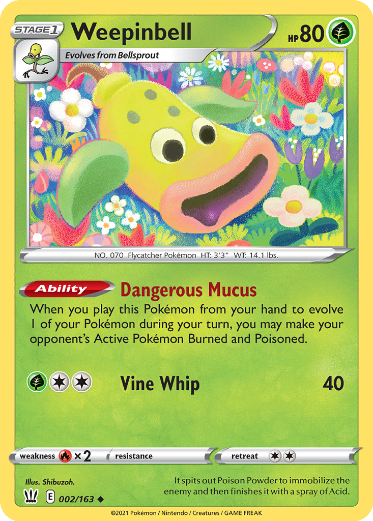 1995 weepinbell pokemon card value Weepinbell 1995 Pokemon Card # 70